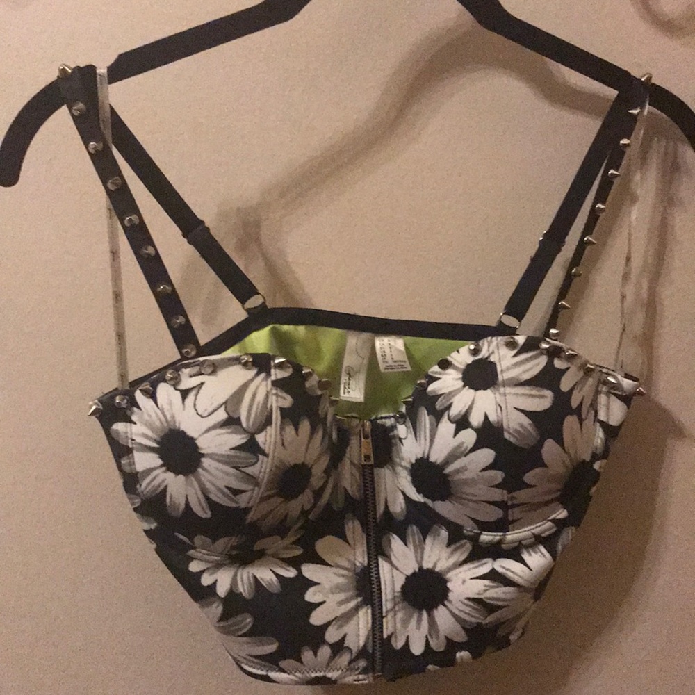 Forever 21 Studded Daisy Crop